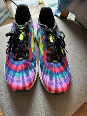 Brooks Tie-Dye Running Sneakers in Neon Yellow, Black, Purple, Blue, Pink